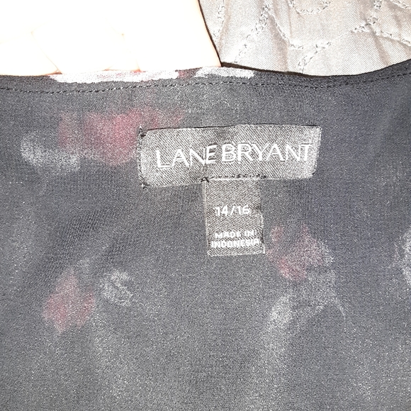 Lane bryant black floral blouse 14/16 - Picture 2 of 5